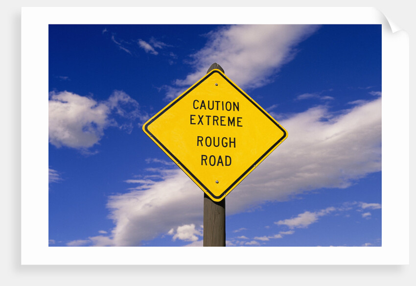 Rough Road Highway Sign, Yellowstone National Park, Wyoming by Anonymous