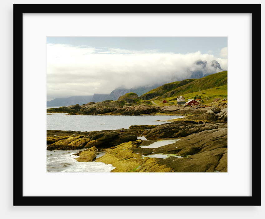 Norway/Lofoten: rocky coast and mountain Himmeltinden by Anonymous