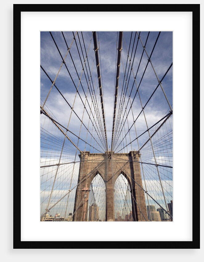 Low angle view of suspension cables, Brooklyn Bridge, New York City, New York, USA by Anonymous