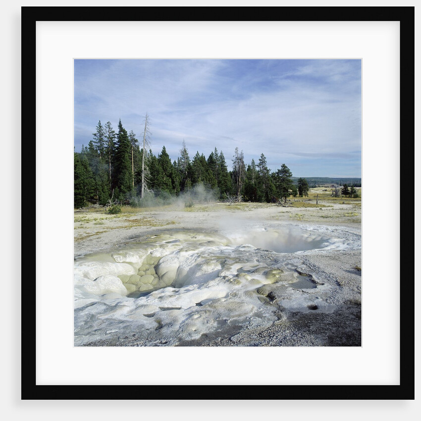 Geyser steaming, Yellowstone National Park, Wyoming, USA by Anonymous