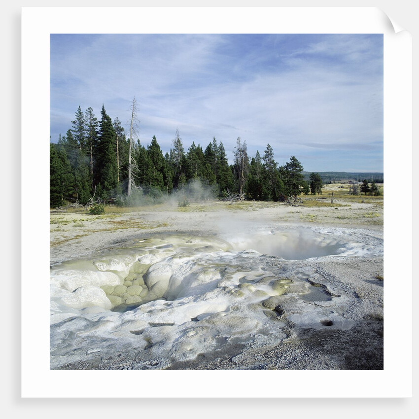 Geyser steaming, Yellowstone National Park, Wyoming, USA by Anonymous