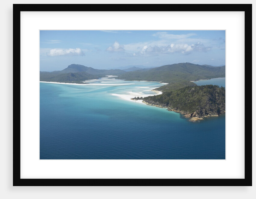 Aerial view of a peninsula jutting out into the ocean by Anonymous