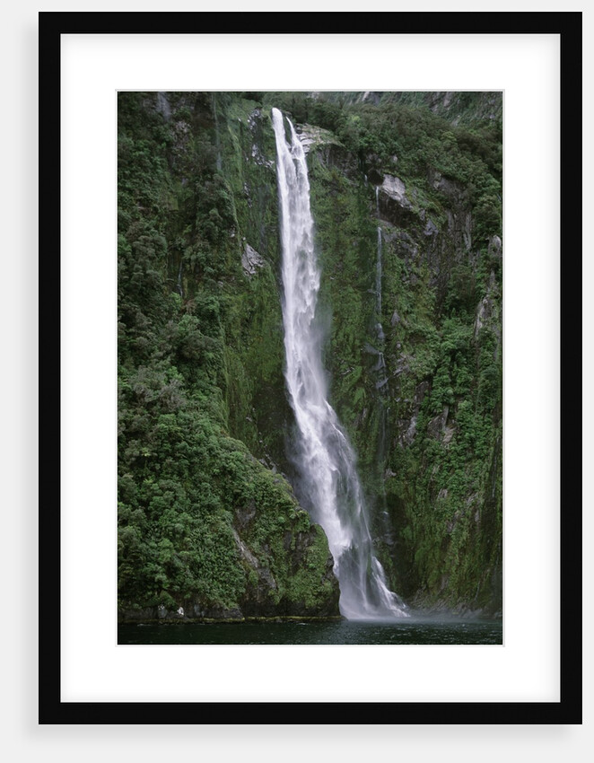 Waterfall on Milford Sound by Anonymous