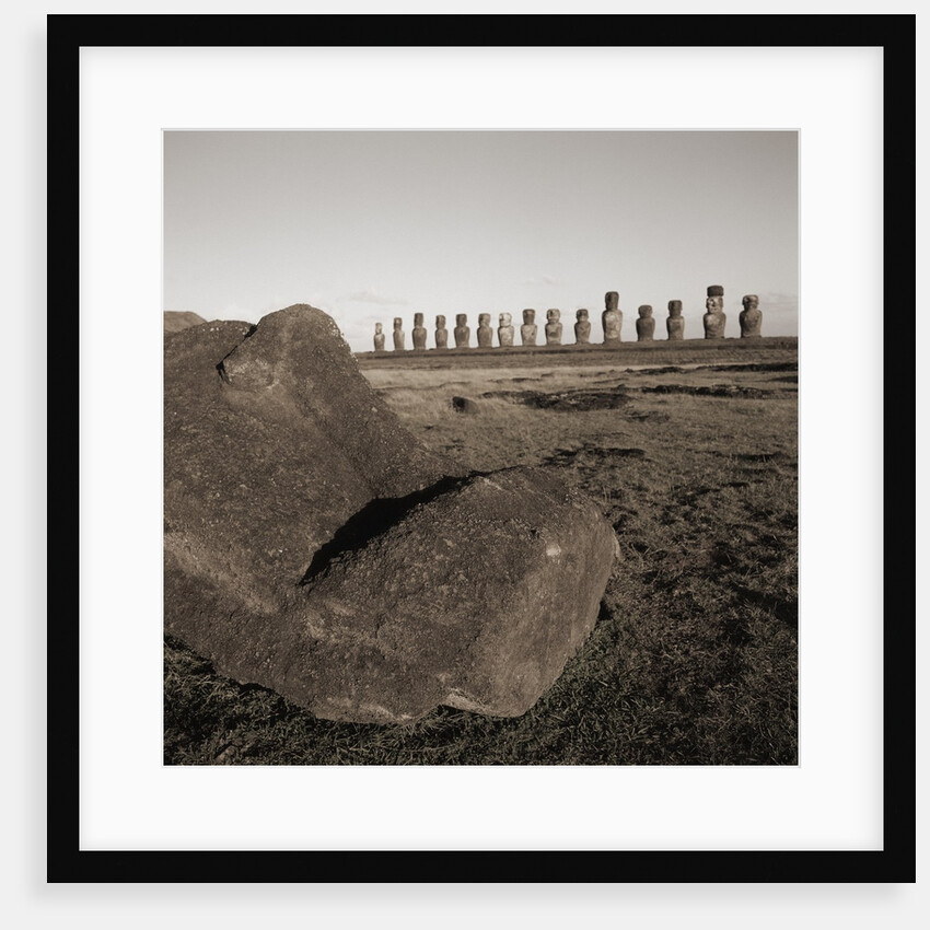 Row of Moai statues, Easter Island, Chile by Anonymous