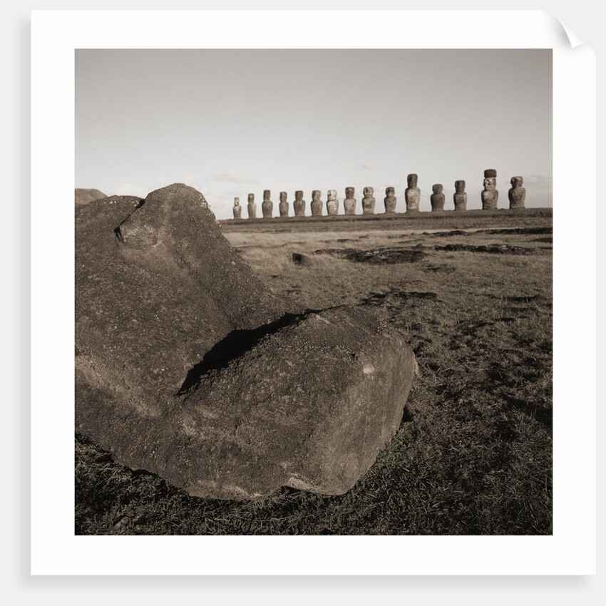 Row of Moai statues, Easter Island, Chile by Anonymous