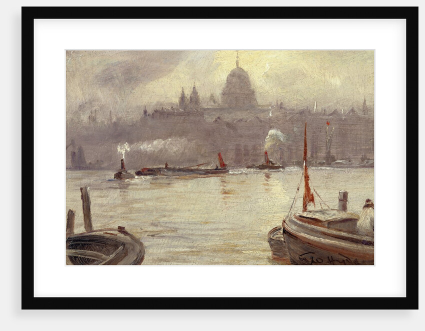 St. Paul's Cathedral and River Thames, London, England by George Hyde-Pownall
