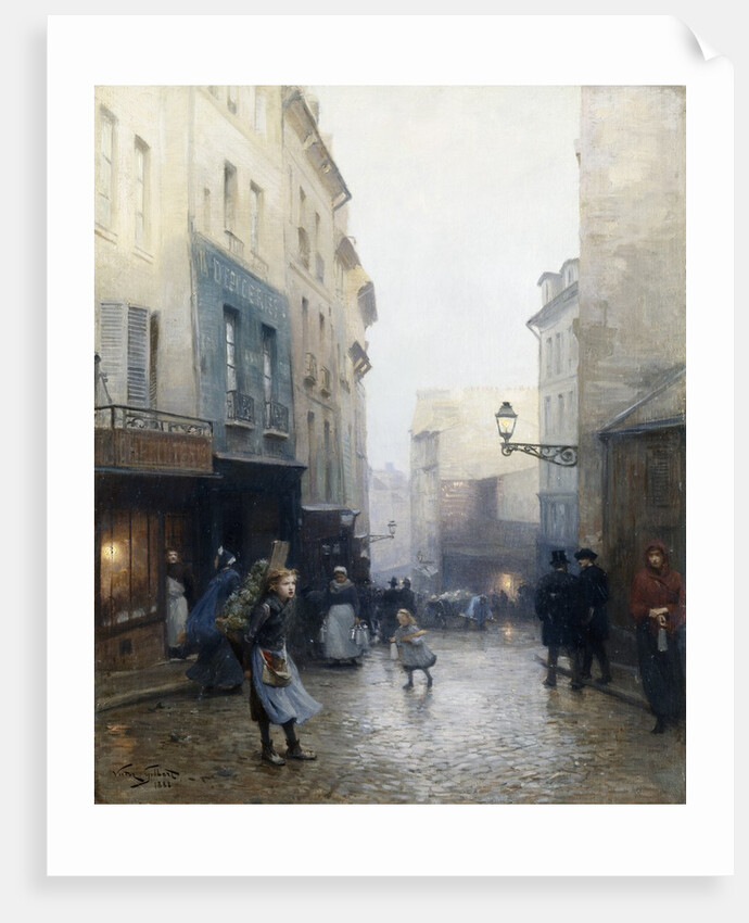 A Street Market, Paris, France by Victor Gabriel Gilbert