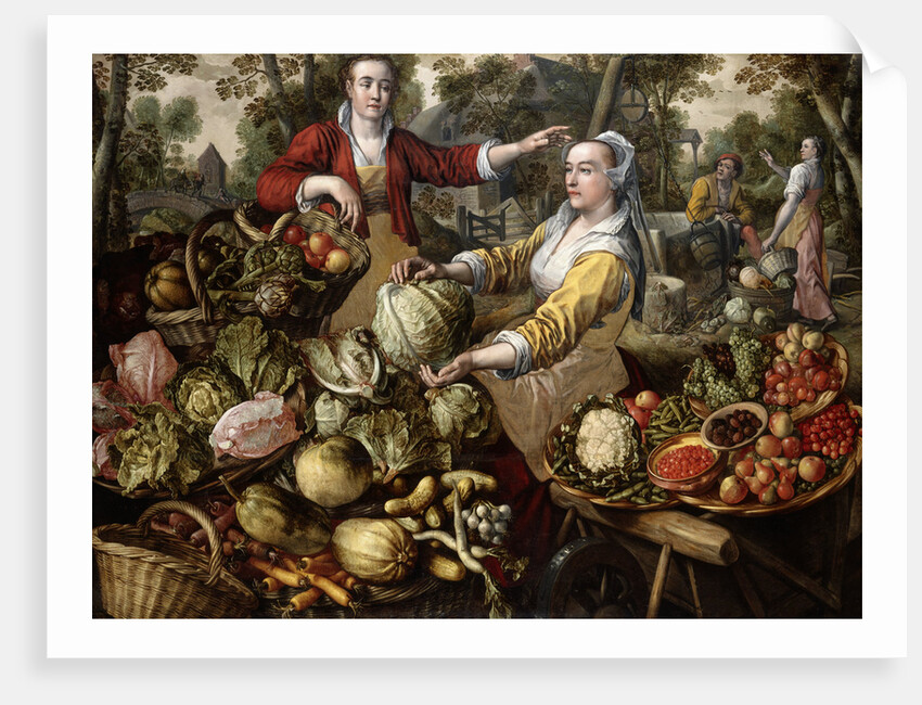 The Four Elements: A Greengrocer's Stall with the Flight into Egypt Beyond by Joachim Beuckelaer