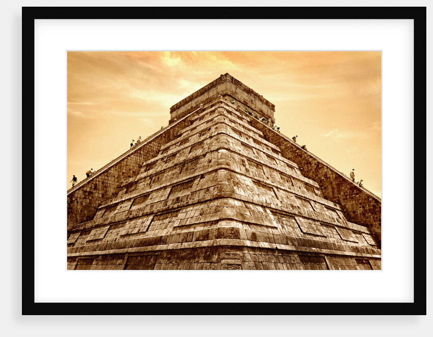 Tourists Climb the Pyramid of Kukulcan by Anonymous