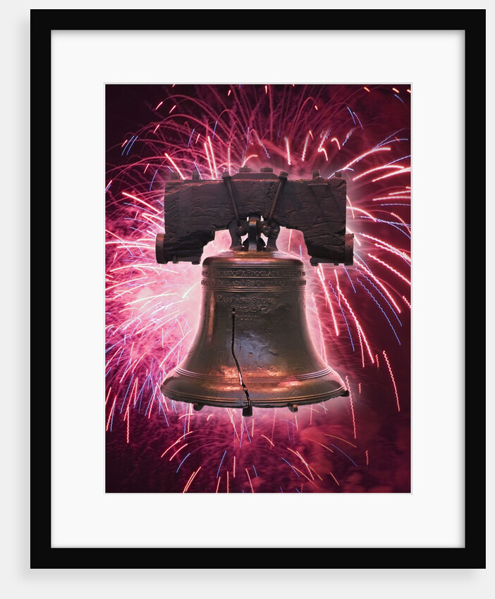 The Liberty Bell and Fireworks by Anonymous