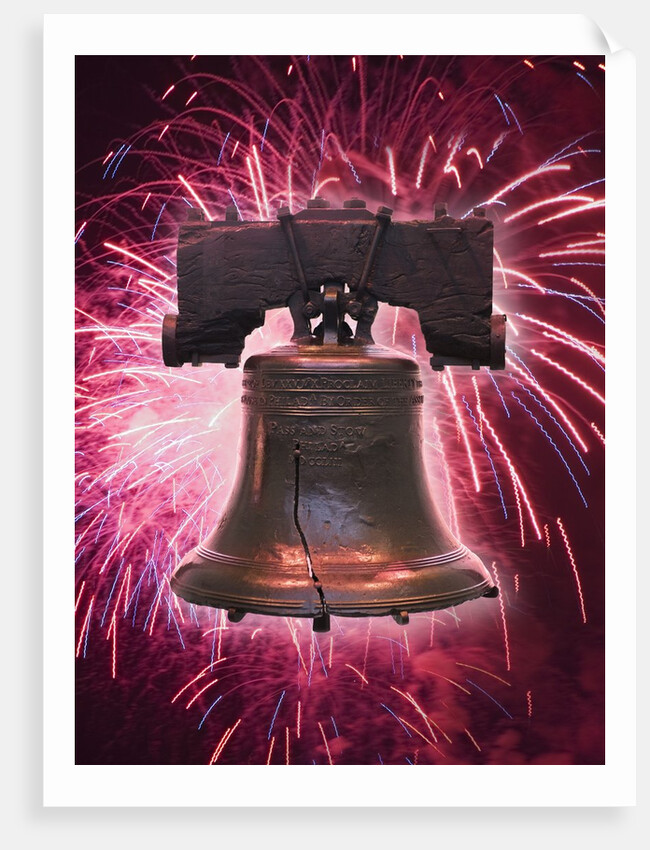The Liberty Bell and Fireworks by Anonymous
