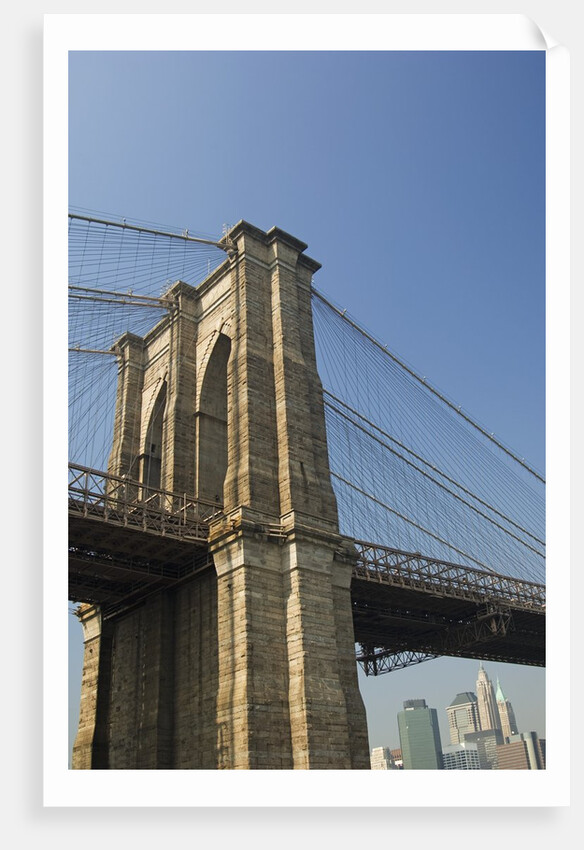 Brooklyn Bridge Tower and Lower Manhattan by Anonymous