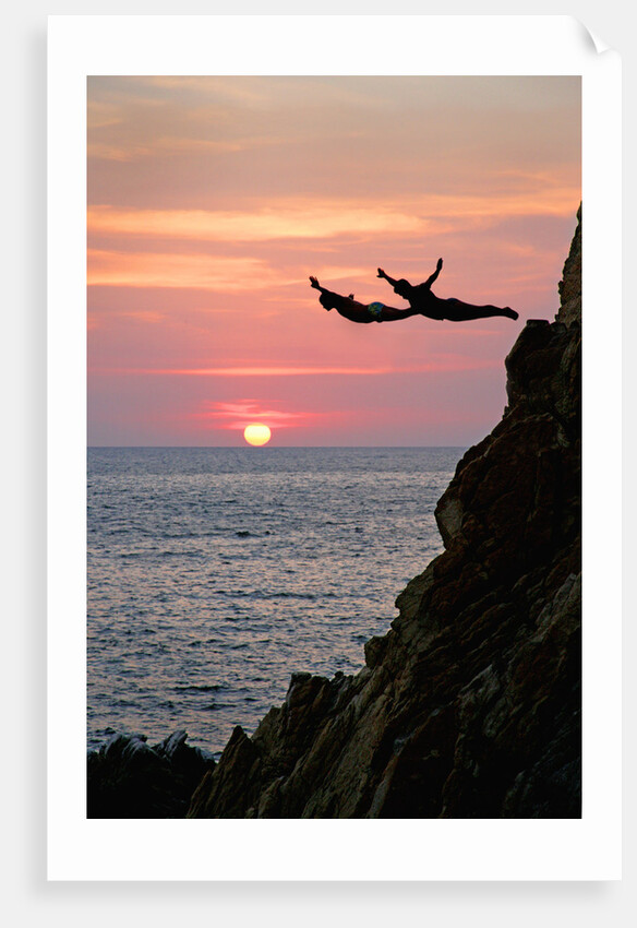 Acapulco Cliff Divers at Sunset by Anonymous