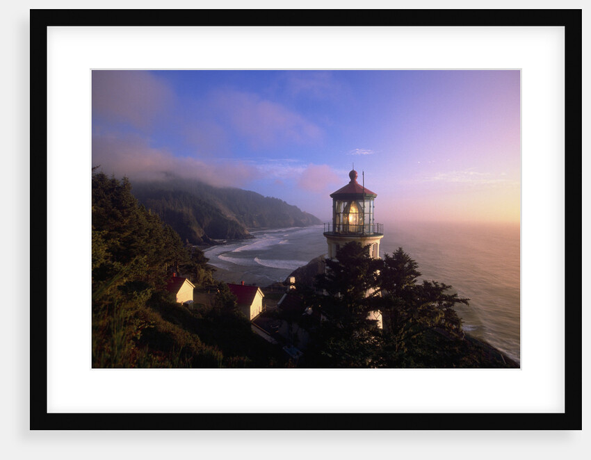 Sunset at Heceta Head Lighthouse in Oregon by Anonymous