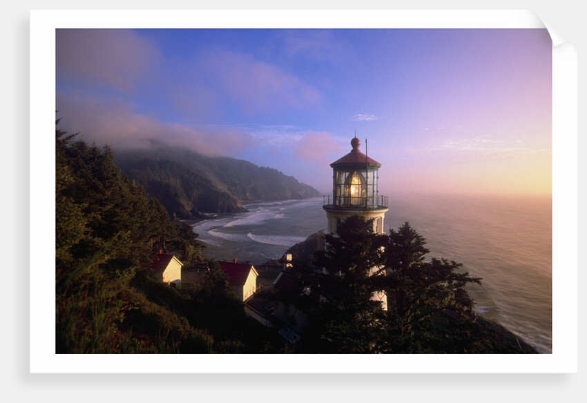 Sunset at Heceta Head Lighthouse in Oregon by Anonymous