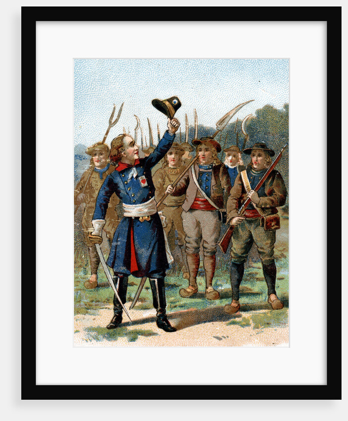 Trade Card of Henri de la Rochejaquelein Leading a Revolt by Anonymous