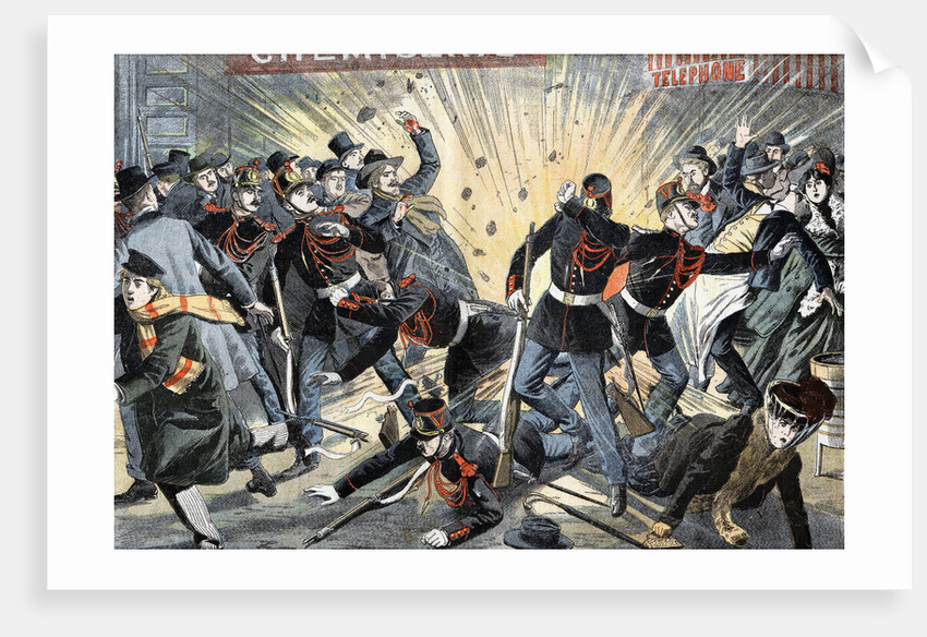 Illustration of a Bomb Exploding in Paris by Anonymous