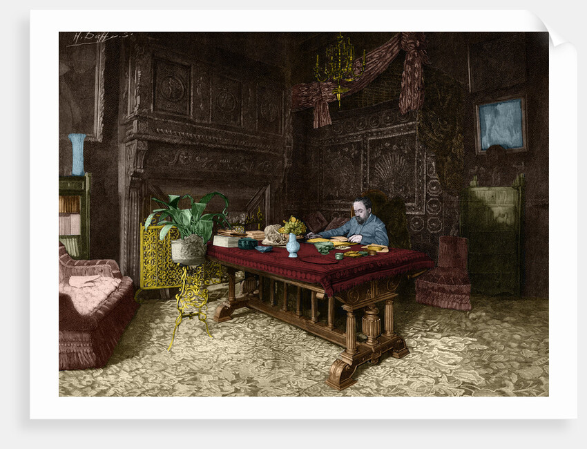 Illustration of Emile Zola at His Desk by Anonymous