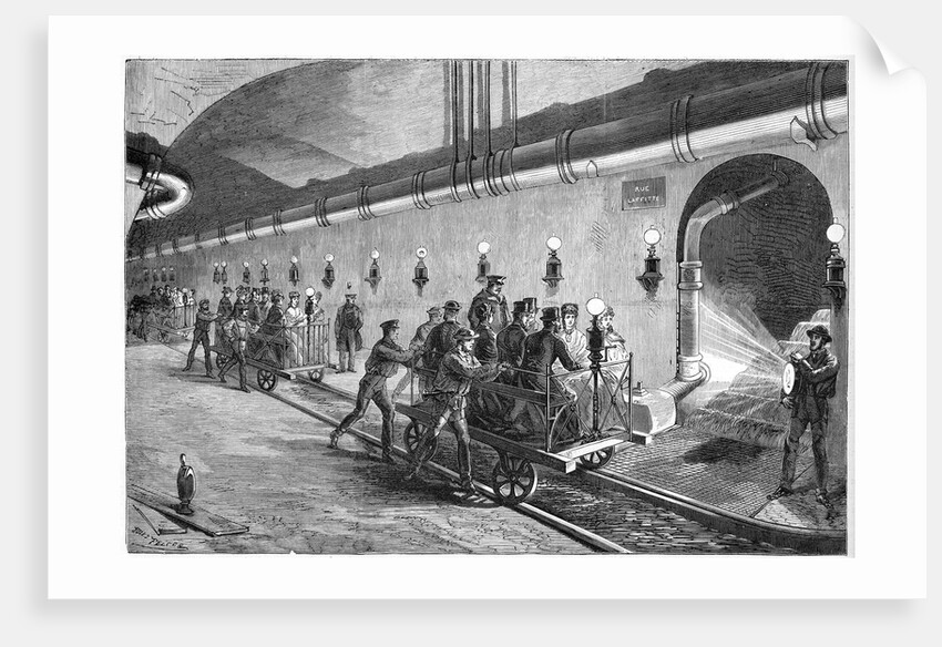 The Sewers of Paris - The Wagon Illustration by Jules Pelcoq
