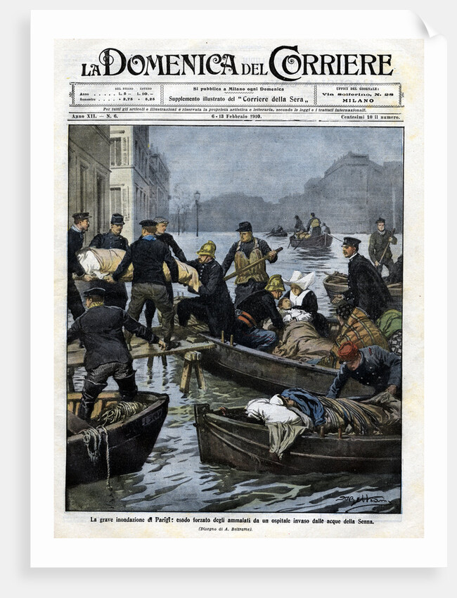 Illustration of the Rescue of Invalids During a Paris Flood by Anonymous