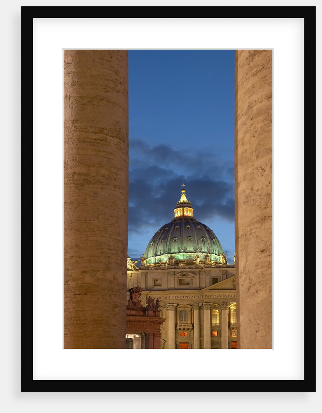 St.Peter's Basilica, The Vatican, with columns in the foreground, Rome, Italy by Anonymous