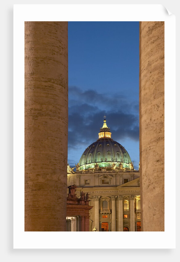 St.Peter's Basilica, The Vatican, with columns in the foreground, Rome, Italy by Anonymous