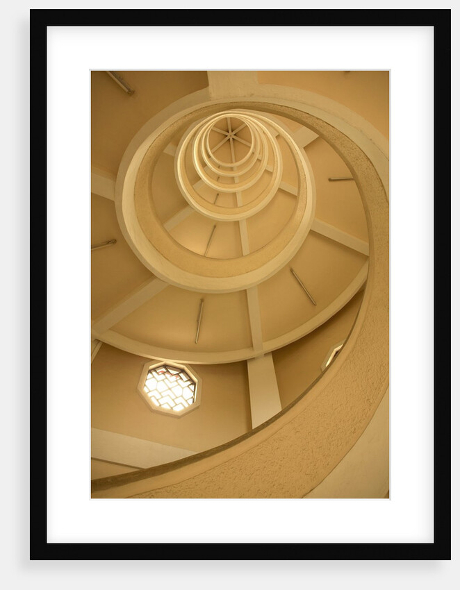Abstract detail of interior spiral staircase by Anonymous