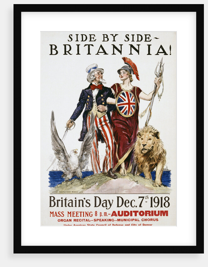 Side by Side - Britannia! Poster by James Montgomery Flagg