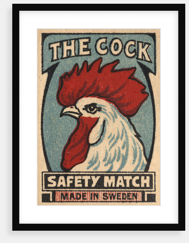 The Cock Matchbox Label with Rooster by Anonymous