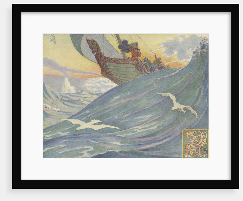 Book Illustration of Vikings at Sea by E. Boyd Smith