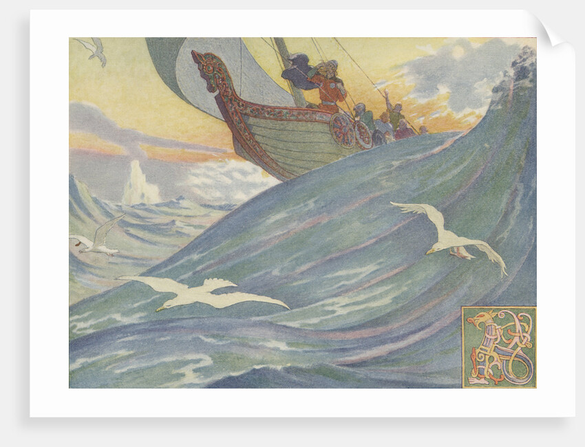 Book Illustration of Vikings at Sea by E. Boyd Smith