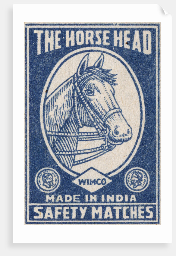 The Horse Head Indian Matchbox Label by Anonymous