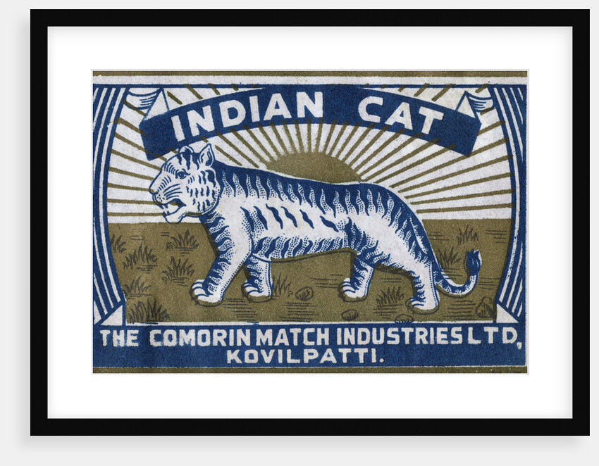 Indian Cat Indian Matchbox Label by Anonymous