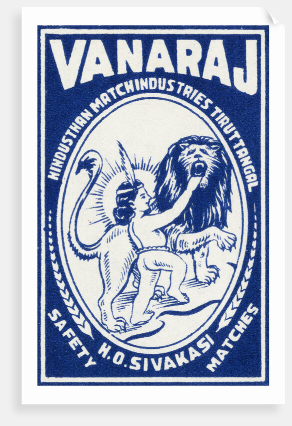 Vanaraj Indian Matchbox Label by Anonymous