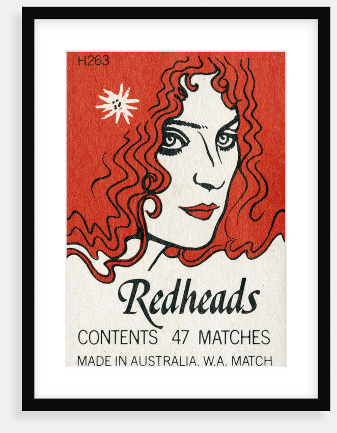 Redheads Matchbox Label by Anonymous