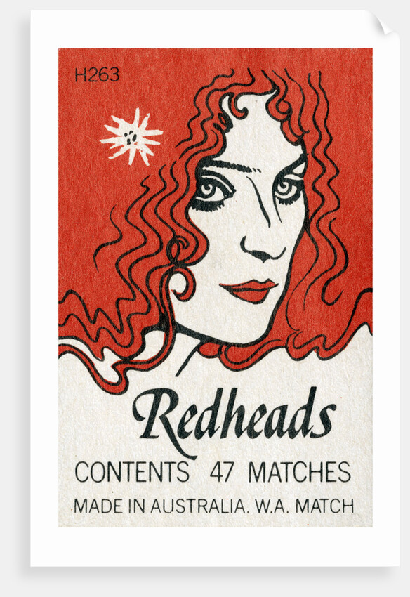 Redheads Matchbox Label by Anonymous