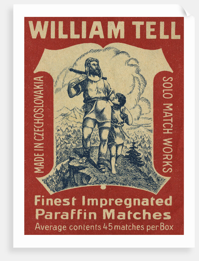 Czech Matchbox Label with William Tell and His Son by Anonymous