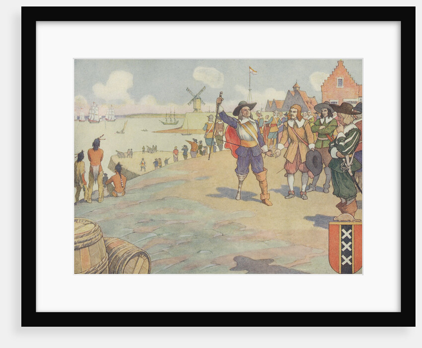Book Illustration of Dutch Settlers Arriving in New York by E. Boyd Smith