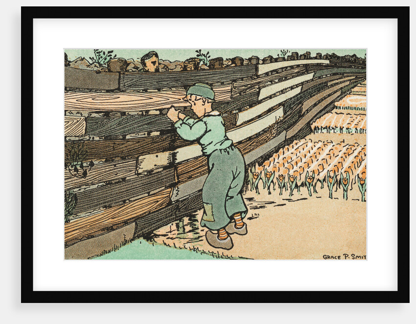 Illustration of Dutch Boy with His Finger in a Leaking Dyke by Grace P. Smith