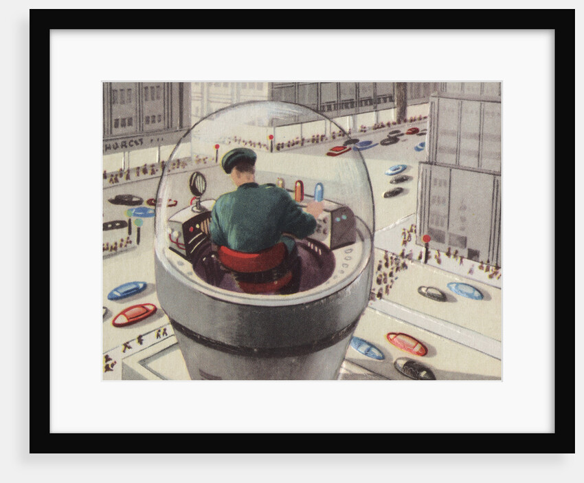 Biekens Pictorial Sticker with a Man in a Control Tower by Anonymous