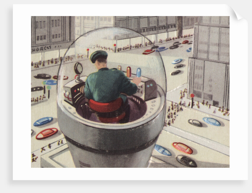 Biekens Pictorial Sticker with a Man in a Control Tower by Anonymous
