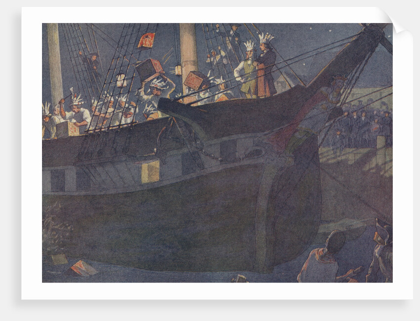 Book Illustration of the Boston Tea Party by E. Boyd Smith