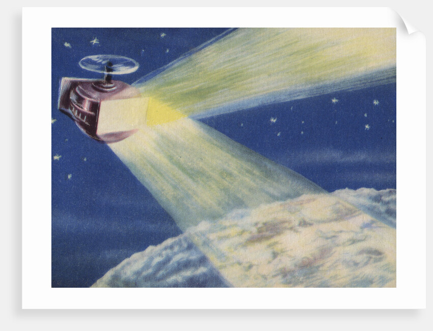Biekens Pictorial Sticker with a Satellite Sending Laser Beams to the Moon by Anonymous