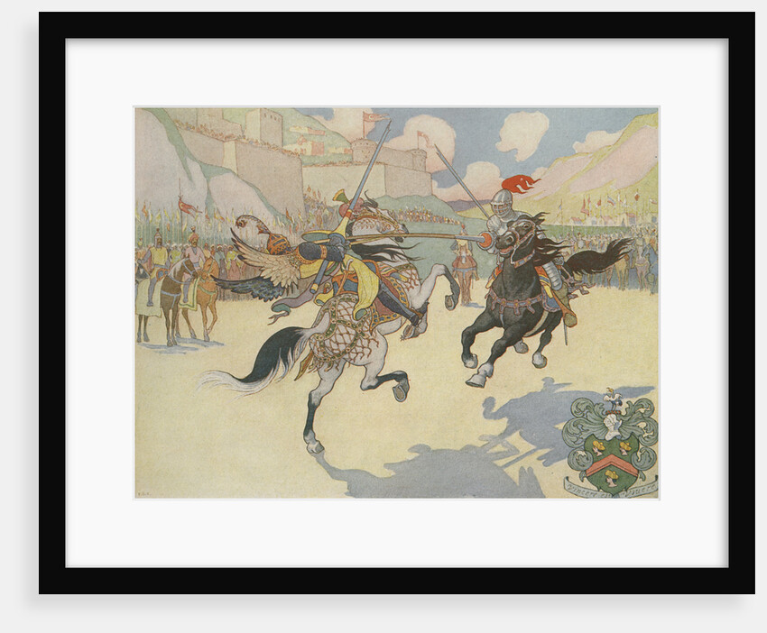 Book Illustration of Captain John Smith Jousting by E. Boyd Smith