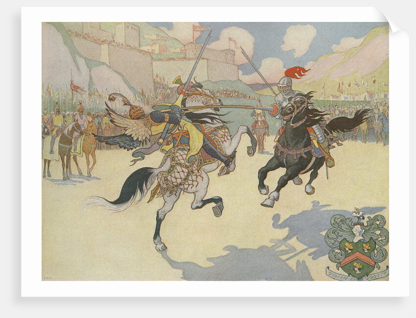 Book Illustration of Captain John Smith Jousting by E. Boyd Smith