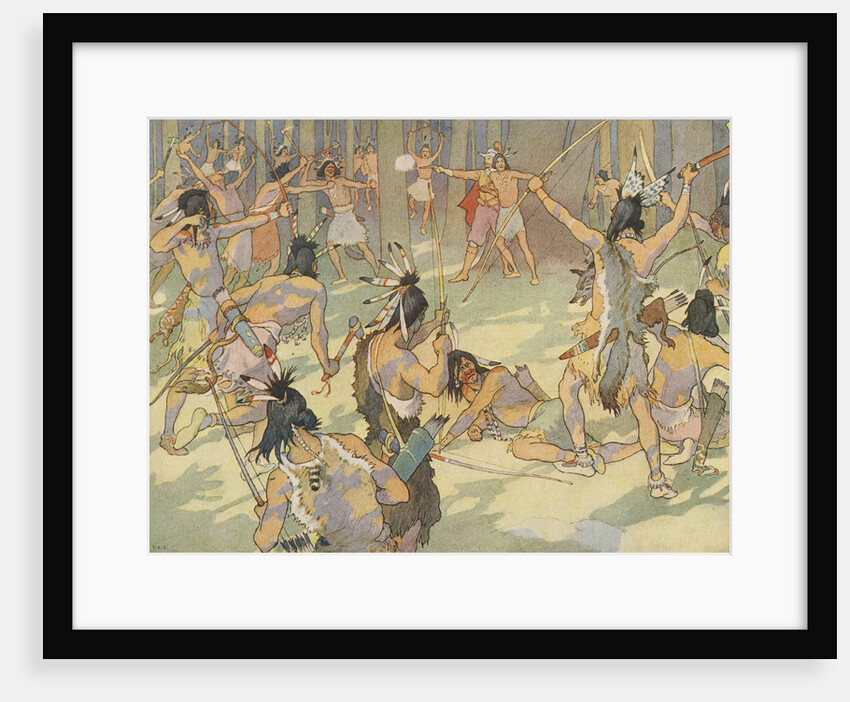 Book Illustration of a Native American Battle by E. Boyd Smith