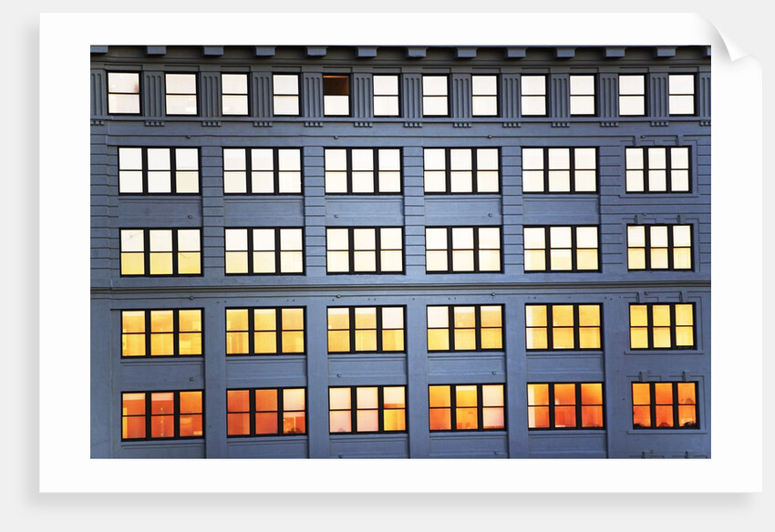 Sunset Reflection From Office Building Windows by Anonymous