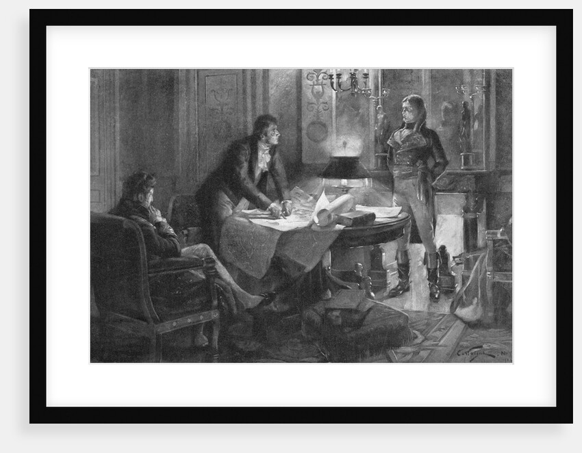 Bonaparte Discussing the Louisiana Purchase with Talleyrand and Marbois by Andre Castaigne