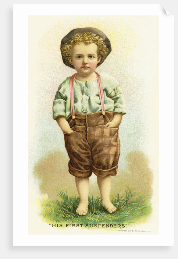 His First Suspenders Trade Card by Anonymous