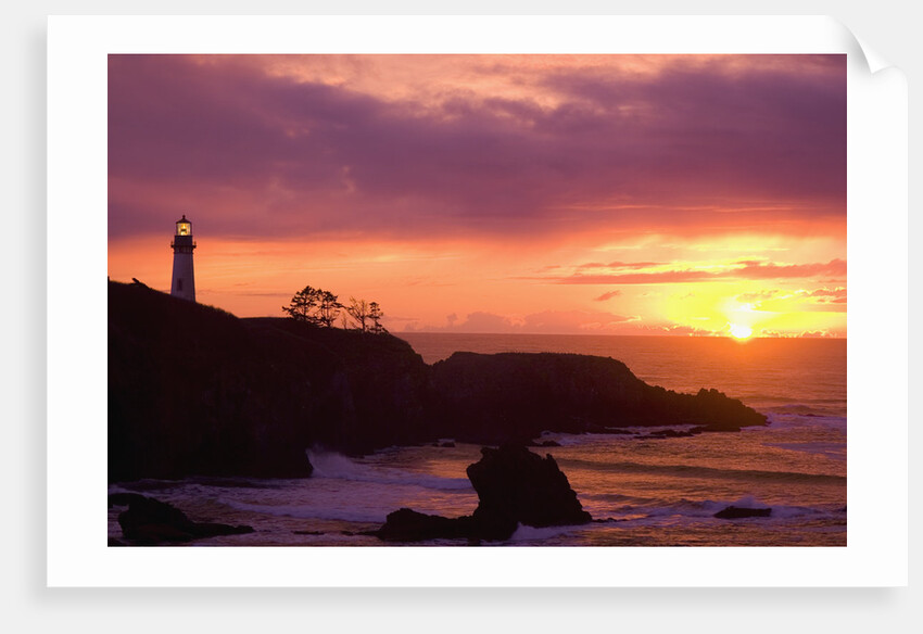 Yaquina Head Lighthouse at Sunset by Anonymous